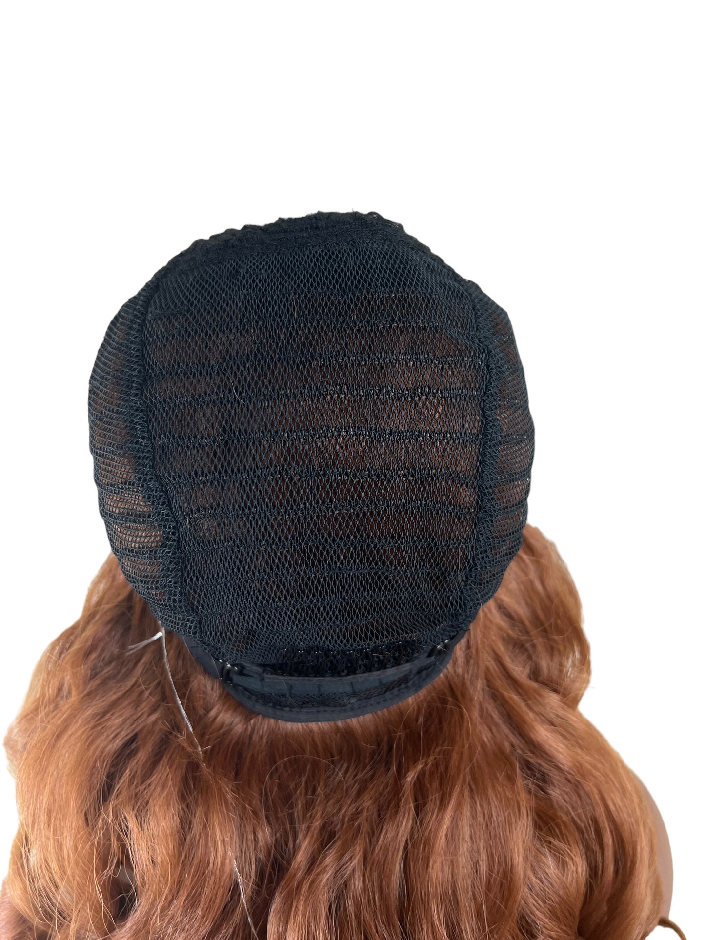 Loose curls in two tone T Part lace front in Ginger with black roots