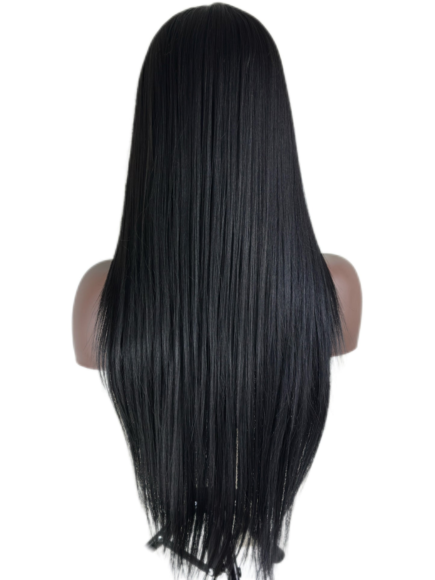 Bone straight Black 13 x4 T Part Lace Synthetic wig