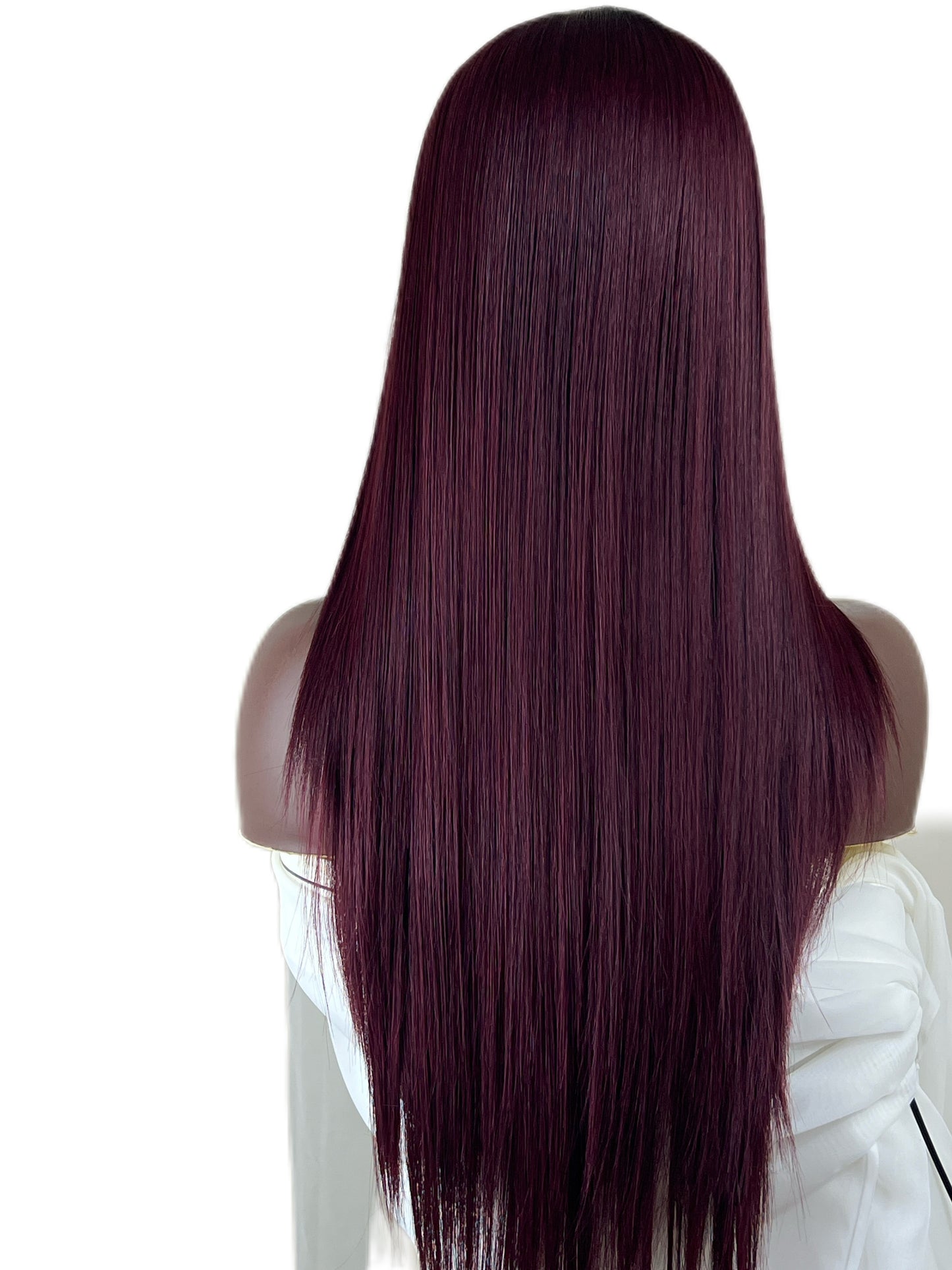 Bone straight Burgundy 13 x4 T Part Lace Synthetic wig