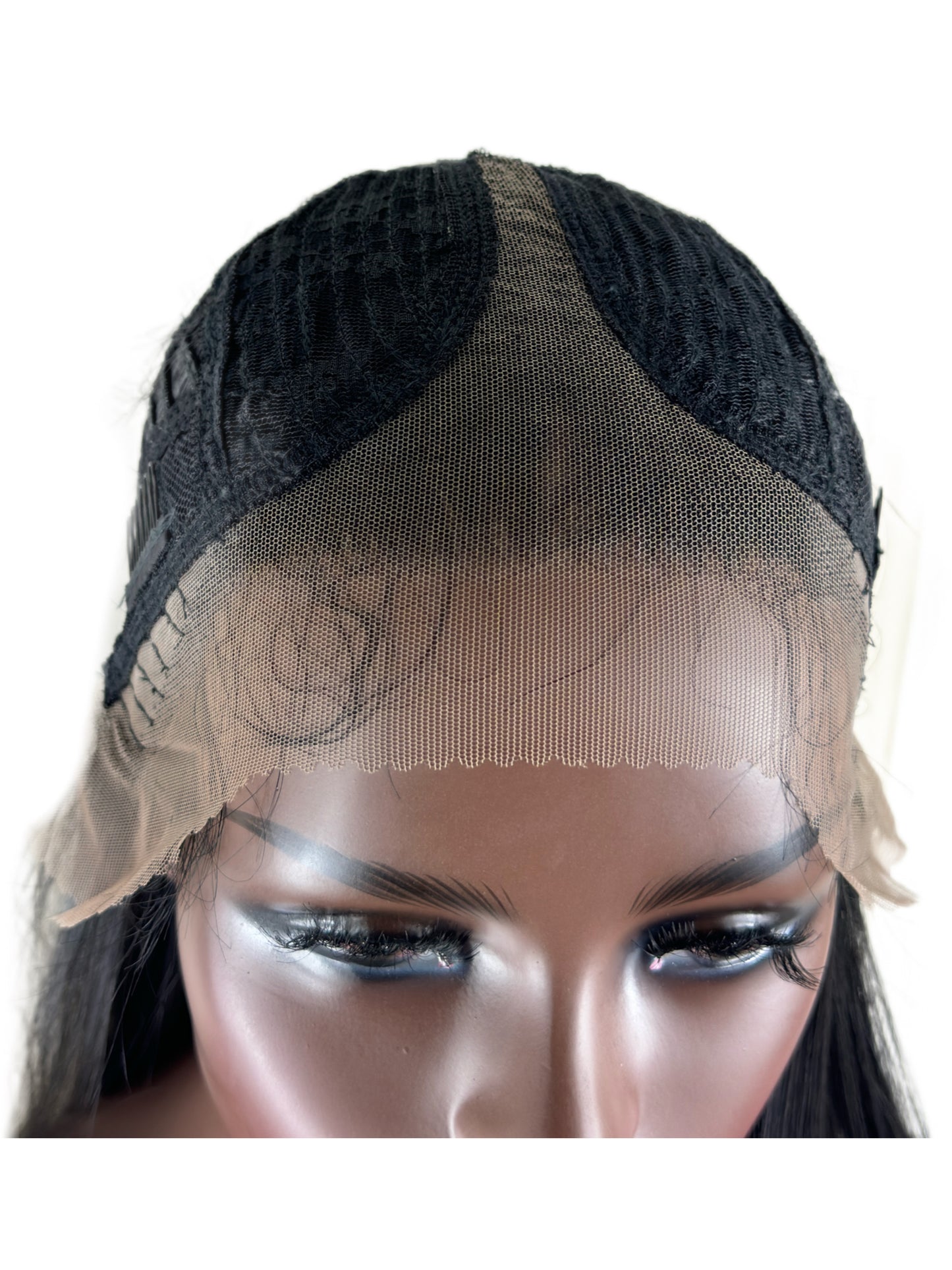 Bone straight Black 13 x4 T Part Lace Synthetic wig