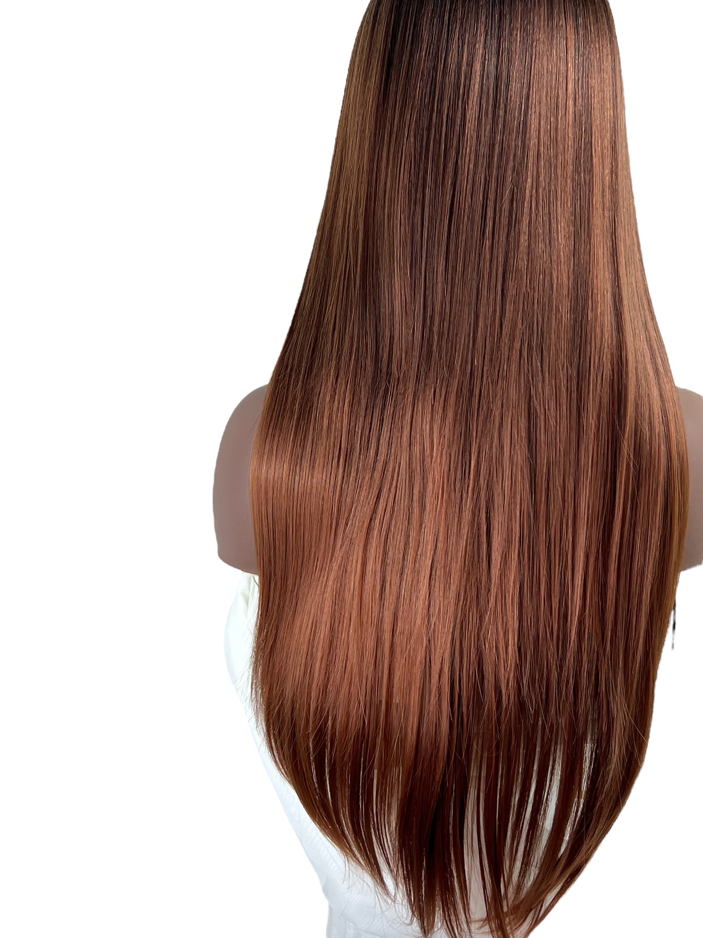 Bone straight Ombre Brown 13 x4 Lace Synthetic wig