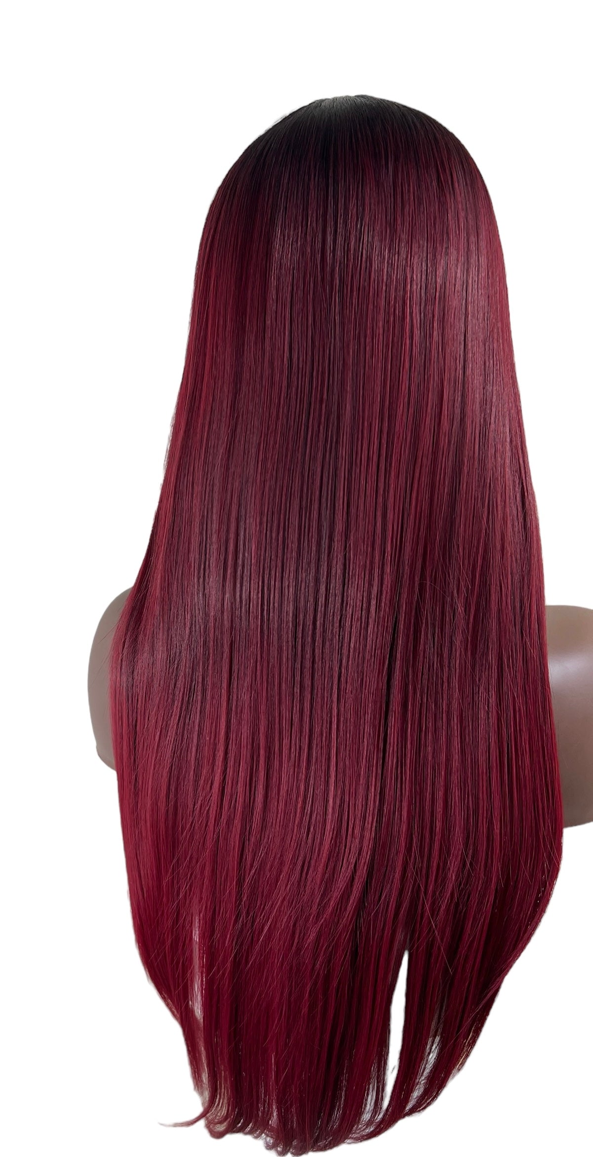 Bone straight Ombre Red 13 x4 Lace Synthetic wig