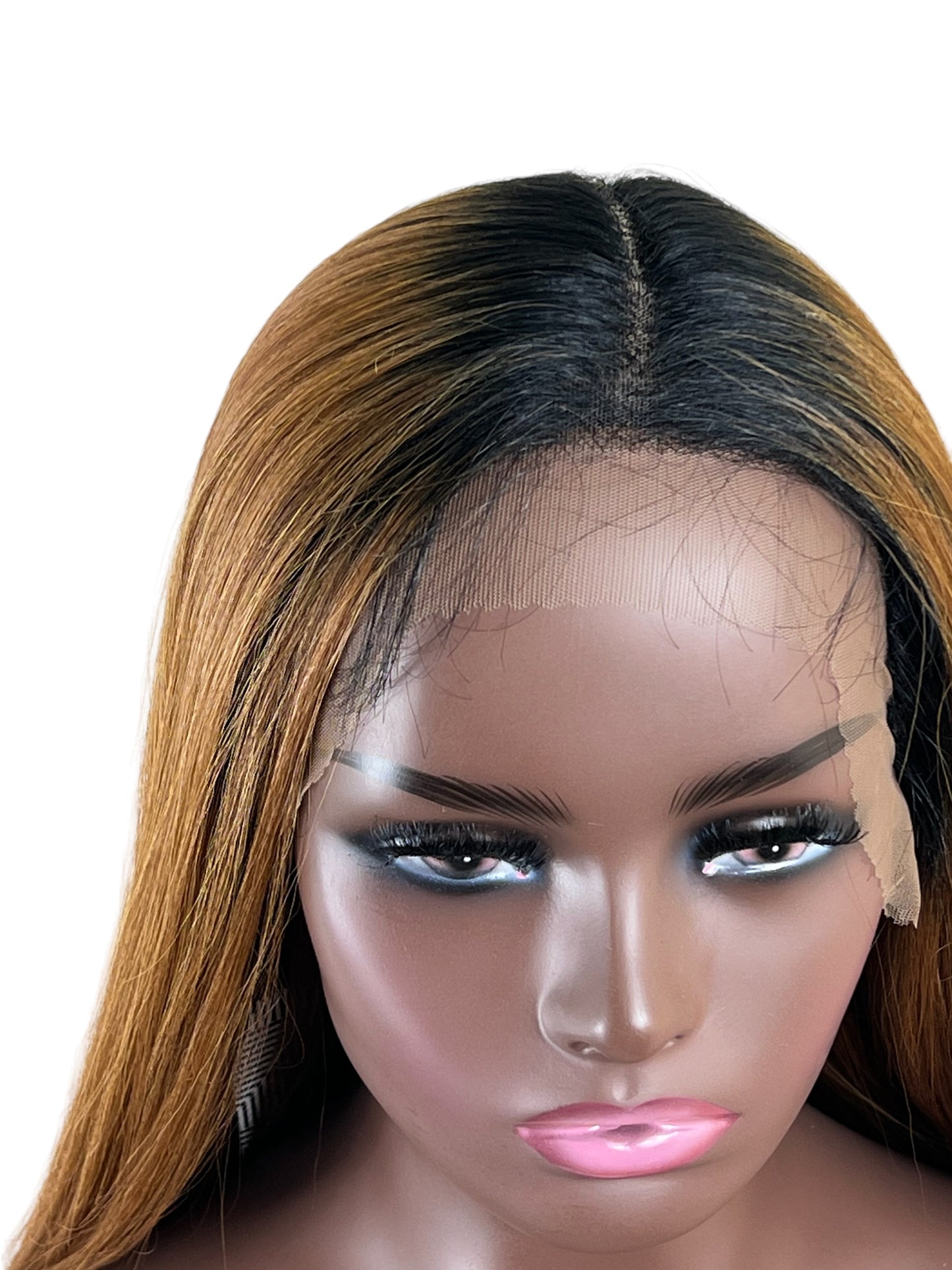 Bone straight Ombre Beeline Honey 13 x4 T Part Lace Synthetic wig