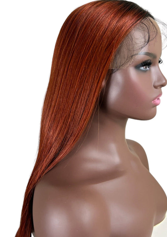 Bone Straight Cooper 13x4  T Part Lace frontal Synthetic wig